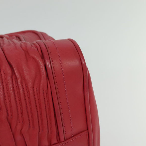 BALLY Hand Bag Leather Pink Gold Auth BA3242