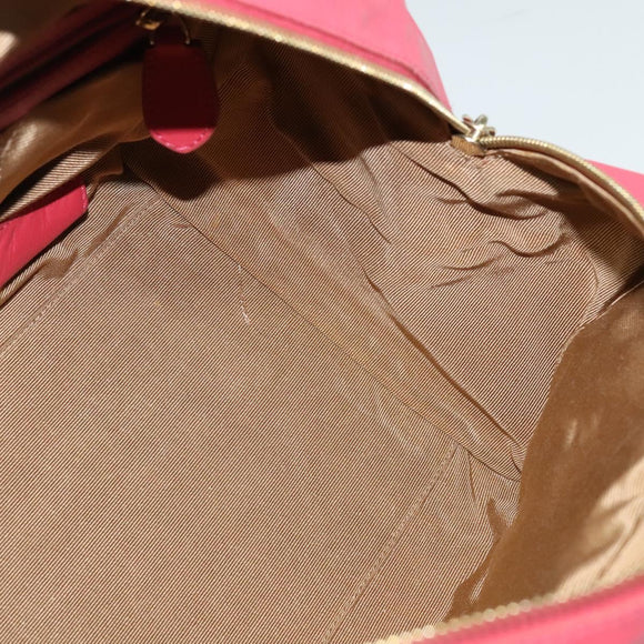 BALLY Hand Bag Leather Pink Gold Auth BA3242