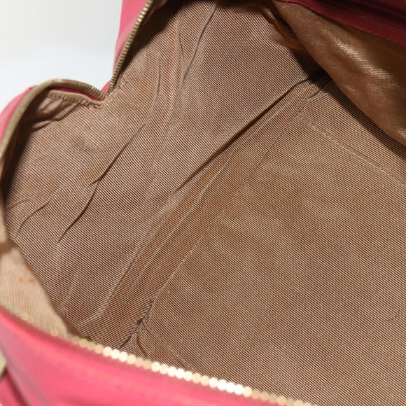 BALLY Hand Bag Leather Pink Gold Auth BA3242