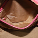 BALLY Hand Bag Leather Pink Gold Auth BA3242-19