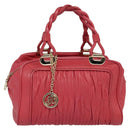 BALLY Hand Bag Leather Pink Gold Auth BA3242-2