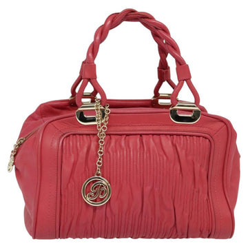 BALLY Hand Bag Leather Pink Gold Auth BA3242 - 0