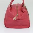 BALLY Hand Bag Leather Pink Gold Auth BA3242-4