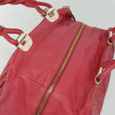 BALLY Hand Bag Leather Pink Gold Auth BA3242-6