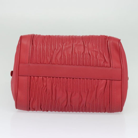 BALLY Hand Bag Leather Pink Gold Auth BA3242