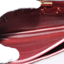 CARTIER Must Line Shoulder Bag Leather Bordeaux Gold Auth BA3243-16
