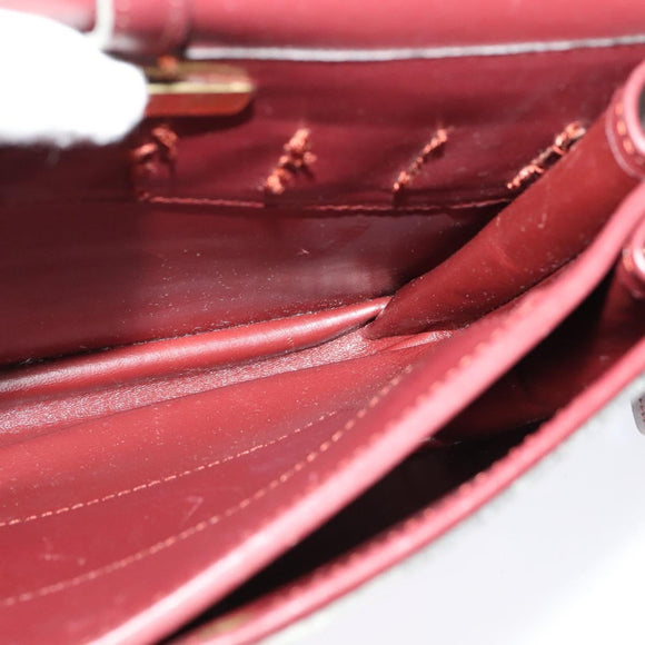 CARTIER Must Line Shoulder Bag Leather Bordeaux Gold Auth BA3243