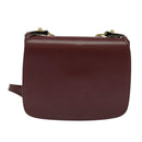 CARTIER Must Line Shoulder Bag Leather Bordeaux Gold Auth BA3243-2