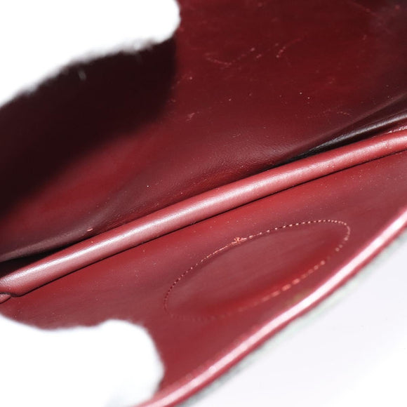 CARTIER Must Line Shoulder Bag Leather Bordeaux Gold Auth BA3243