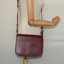 CARTIER Must Line Shoulder Bag Leather Bordeaux Gold Auth BA3243-21
