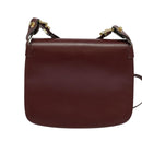 CARTIER Must Line Shoulder Bag Leather Bordeaux Gold Auth BA3243-3