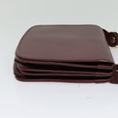 CARTIER Must Line Shoulder Bag Leather Bordeaux Gold Auth BA3243-5
