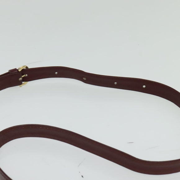 CARTIER Must Line Shoulder Bag Leather Bordeaux Gold Auth BA3243