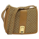 GUCCI Micro GG Canvas Shoulder Bag Beige Gold Auth BA3245-1