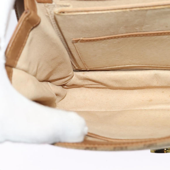 GUCCI Micro GG Canvas Shoulder Bag Beige Gold Auth BA3245