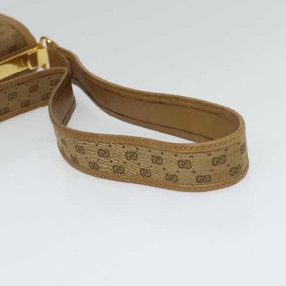 GUCCI Micro GG Canvas Shoulder Bag Beige Gold Auth BA3245