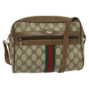 GUCCI GG Supreme Web Sherry Line Shoulder Bag PVC Beige 56 02 004 Auth BA3247-1