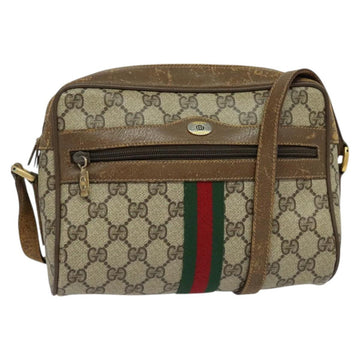 GUCCI GG Supreme Web Sherry Line Shoulder Bag PVC Beige 56 02 004 Auth BA3247