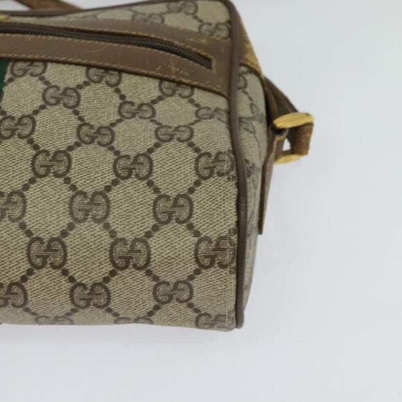 GUCCI GG Supreme Web Sherry Line Shoulder Bag PVC Beige 56 02 004 Auth BA3247