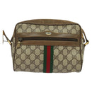 GUCCI GG Supreme Web Sherry Line Shoulder Bag PVC Beige 56 02 004 Auth BA3247-13
