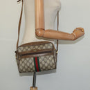 GUCCI GG Supreme Web Sherry Line Shoulder Bag PVC Beige 56 02 004 Auth BA3247-21