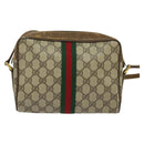 GUCCI GG Supreme Web Sherry Line Shoulder Bag PVC Beige 56 02 004 Auth BA3247-2