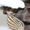 FENDI Shoulder Bag Leather Gold Auth BA3251-20