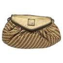 FENDI Shoulder Bag Leather Gold Auth BA3251-13