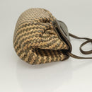 FENDI Shoulder Bag Leather Gold Auth BA3251-3