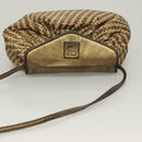 FENDI Shoulder Bag Leather Gold Auth BA3251-6