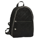 Stella MacCartney Falabella Chain Backpack Suede Black Silver 364517 Auth BA3253-1