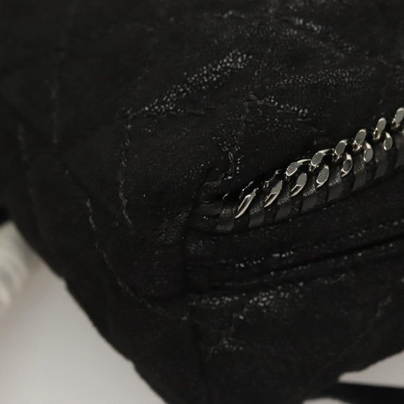 Stella MacCartney Falabella Chain Backpack Suede Black Silver 364517 Auth BA3253