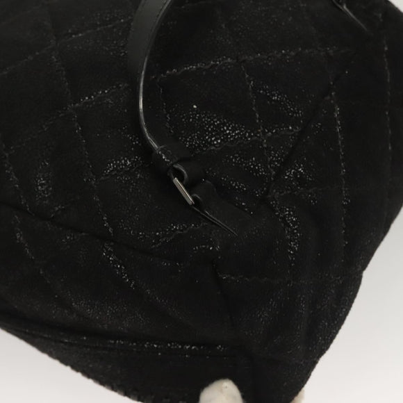 Stella MacCartney Falabella Chain Backpack Suede Black Silver 364517 Auth BA3253