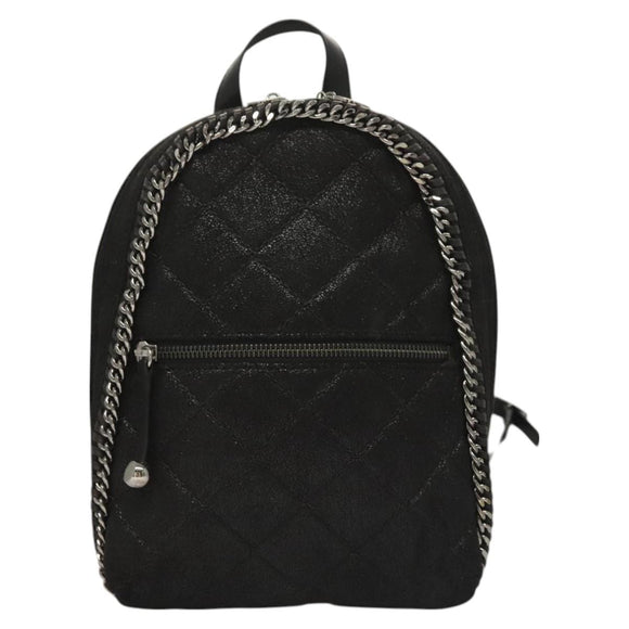 Stella MacCartney Falabella Chain Backpack Suede Black Silver 364517 Auth BA3253
