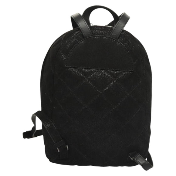 Stella MacCartney Falabella Chain Backpack Suede Black Silver 364517 Auth BA3253