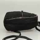 Stella MacCartney Falabella Chain Backpack Suede Black Silver 364517 Auth BA3253-3