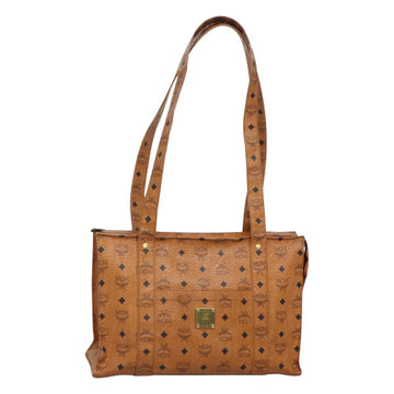 MCM Logogram Vicetos Shoulder Bag PVC Leather Brown Gold Auth BA3258