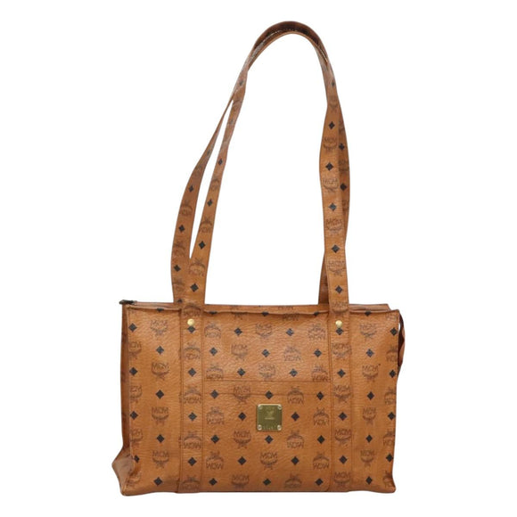 MCM Logogram Vicetos Shoulder Bag PVC Leather Brown Gold Auth BA3258