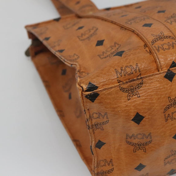 MCM Logogram Vicetos Shoulder Bag PVC Leather Brown Gold Auth BA3258