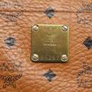 MCM Logogram Vicetos Shoulder Bag PVC Leather Brown Gold Auth BA3258-15