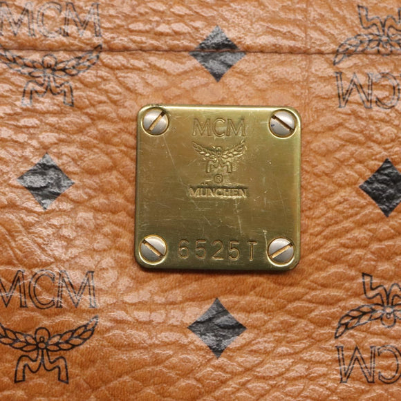 MCM Logogram Vicetos Shoulder Bag PVC Leather Brown Gold Auth BA3258