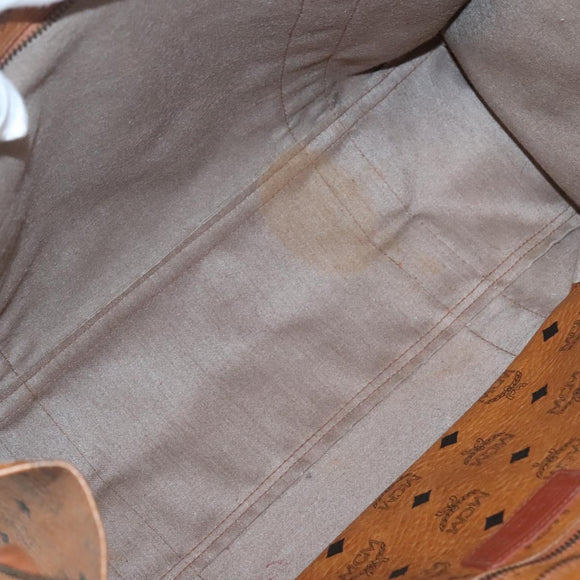 MCM Logogram Vicetos Shoulder Bag PVC Leather Brown Gold Auth BA3258