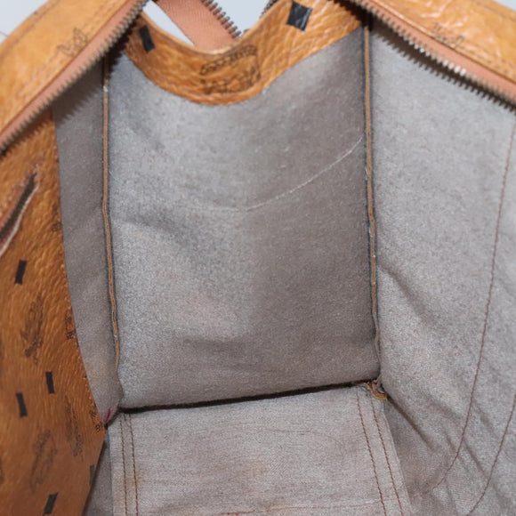 MCM Logogram Vicetos Shoulder Bag PVC Leather Brown Gold Auth BA3258