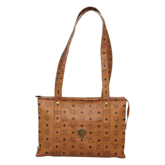 MCM Logogram Vicetos Shoulder Bag PVC Leather Brown Gold Auth BA3258