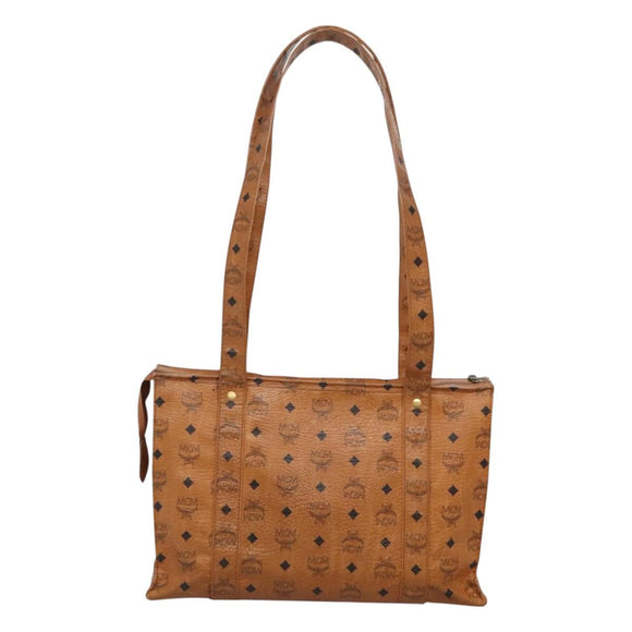 MCM Logogram Vicetos Shoulder Bag PVC Leather Brown Gold Auth BA3258