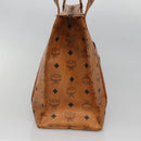 MCM Logogram Vicetos Shoulder Bag PVC Leather Brown Gold Auth BA3258-4