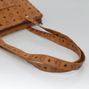 MCM Logogram Vicetos Shoulder Bag PVC Leather Brown Gold Auth BA3258-7