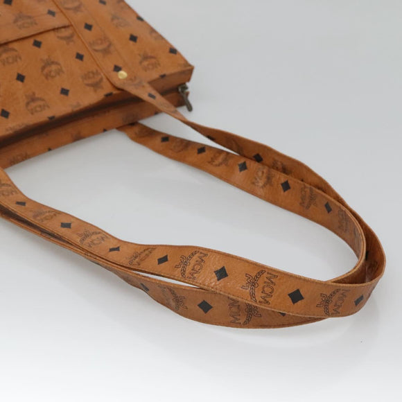 MCM Logogram Vicetos Shoulder Bag PVC Leather Brown Gold Auth BA3258