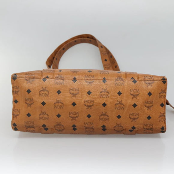 MCM Logogram Vicetos Shoulder Bag PVC Leather Brown Gold Auth BA3258