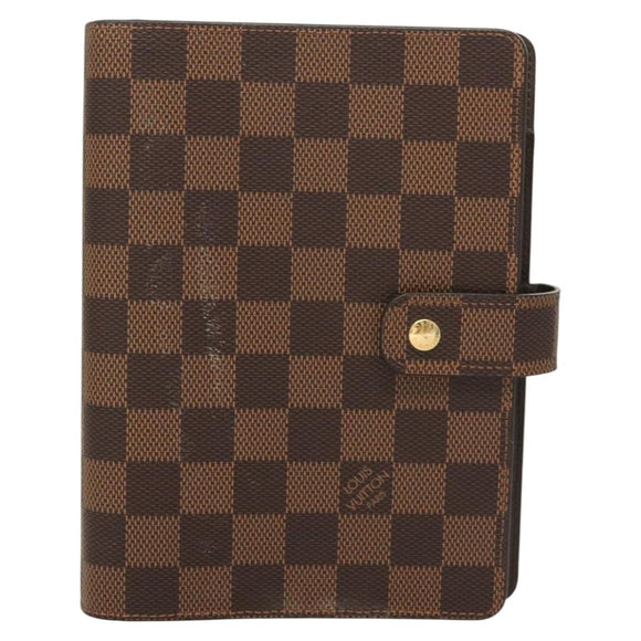 LOUIS VUITTON Damier Ebene Agenda MM Day Planner Cover R20240 LV Auth BA3262